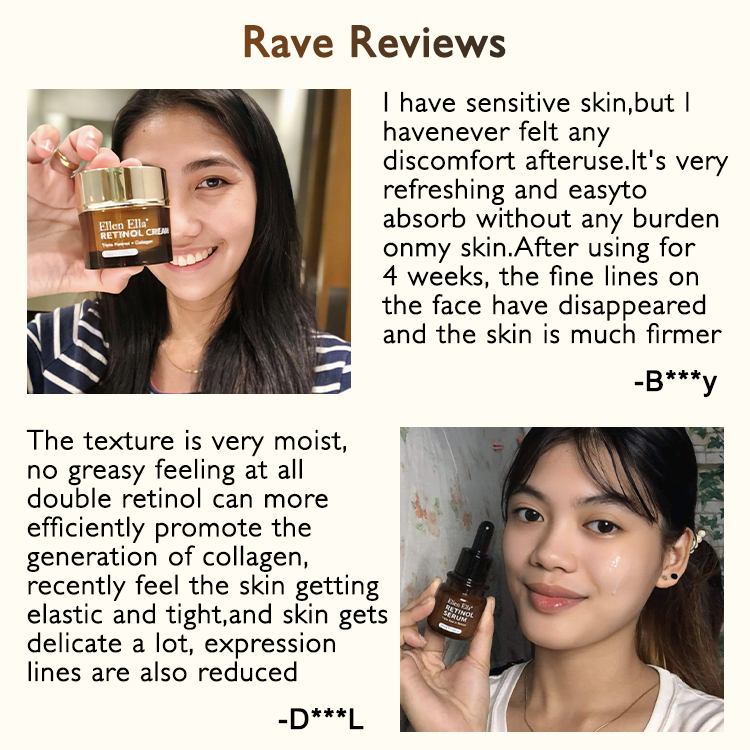 ELLEN ELLA Anti-Aging Triple Retinol Face Cream And Serum